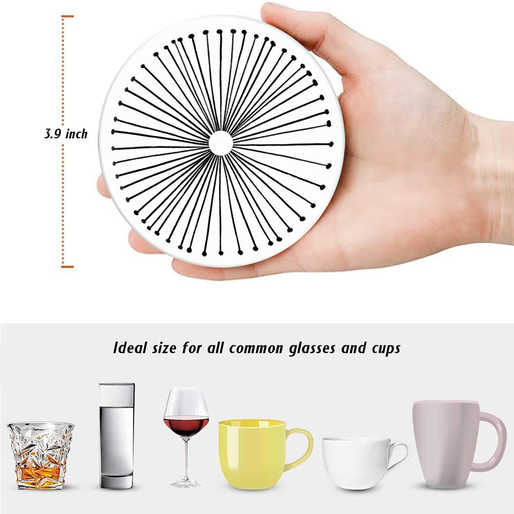 Set of 6 Ceramic Stone Coasters Q88393