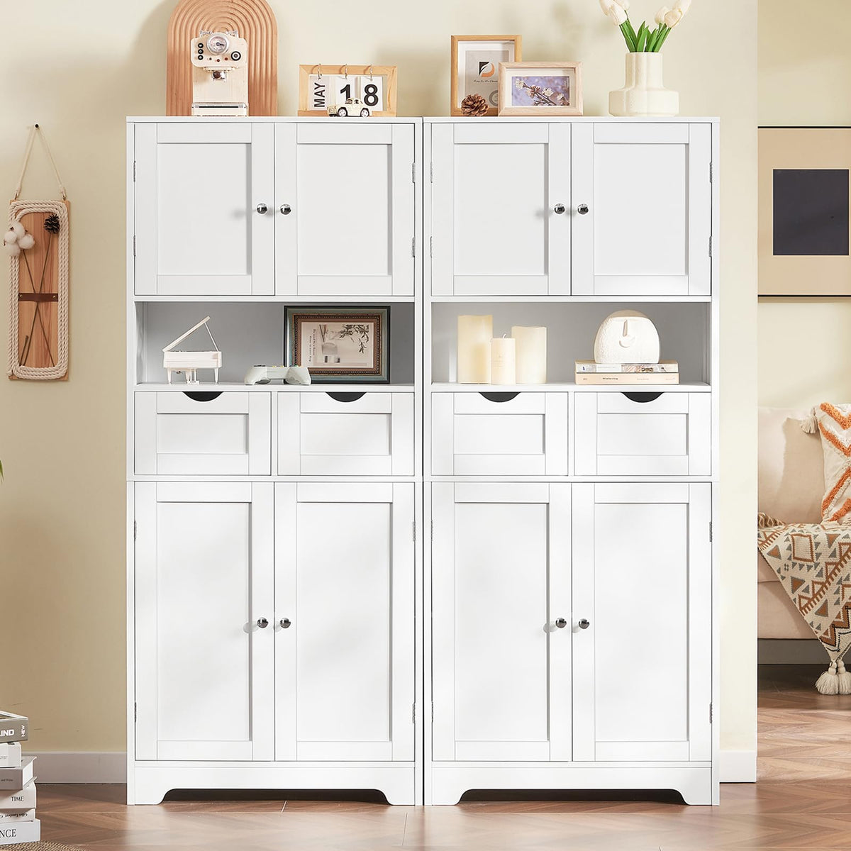 Tall Bathroom Storage Cabinet with 4 Doors C35762