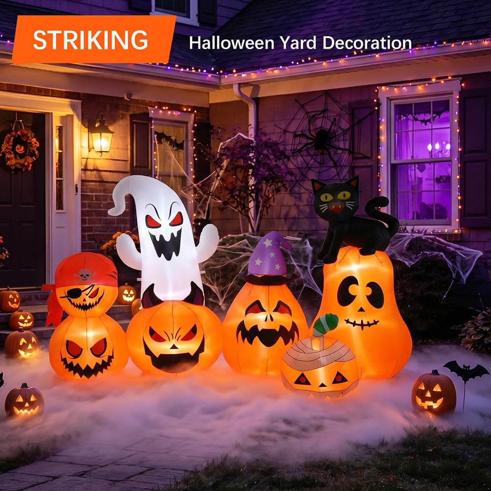 8 FT Inflatable Pumpkin Patch Yard Décor B572393