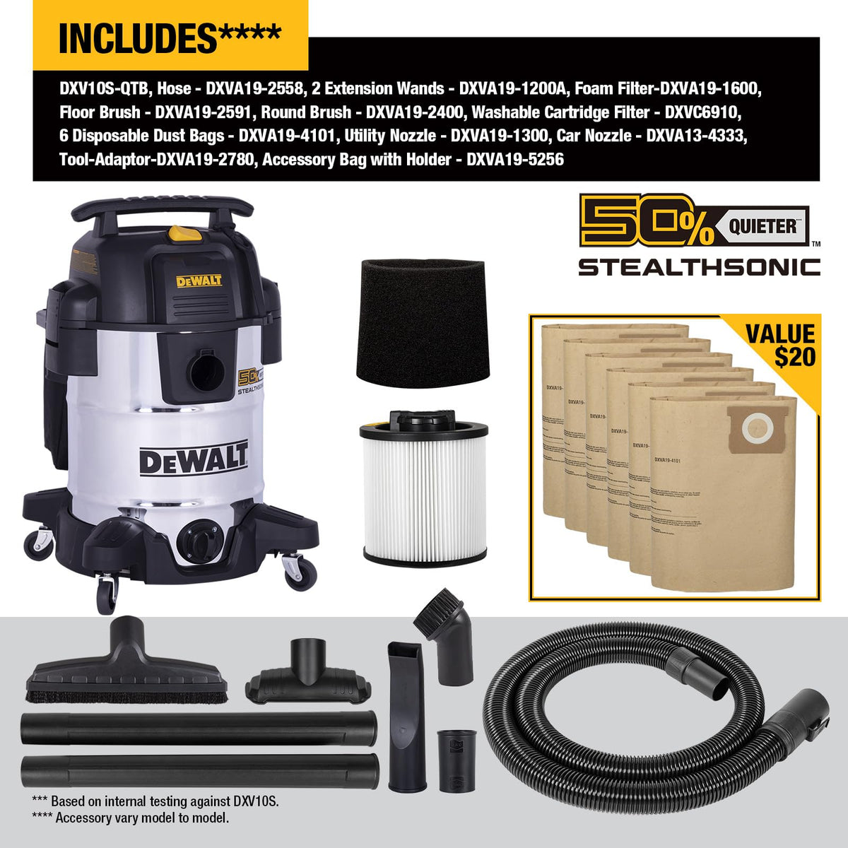 10 Gal Wet and Dry Stainless Steel Shop Vacuum C62331