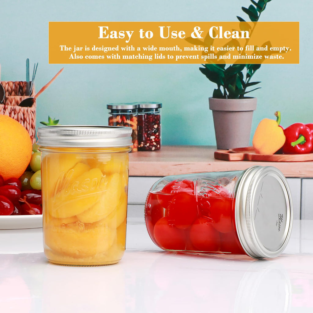 16 oz Glass Mason Jars with Lids 12pcs B679