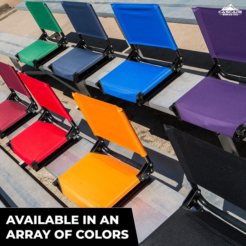 Portable Folding Steel Stadium Seats for Bleachers, Black O566309