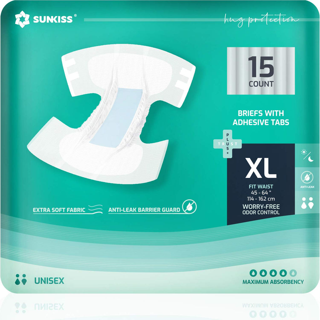 Adult Diapers XLarge 15 Count & Wet Wipes 200 Count Q3317