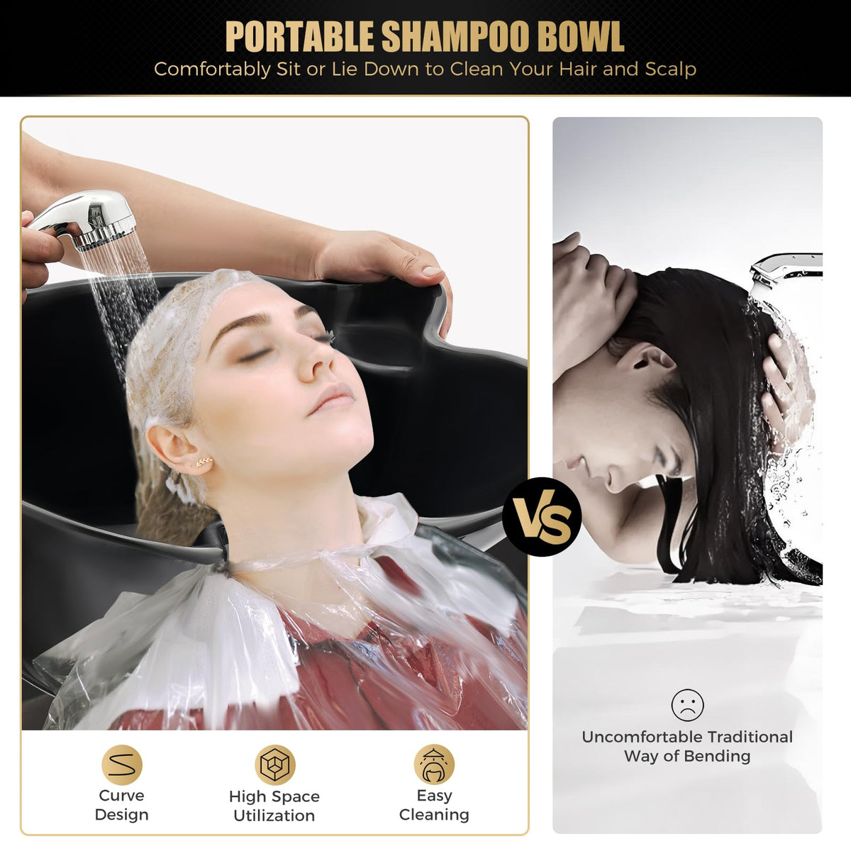 Portable Shampoo Basin with Electric Pump and Wheel D525700
