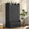 6 Drawer Tall Black Dresser K367