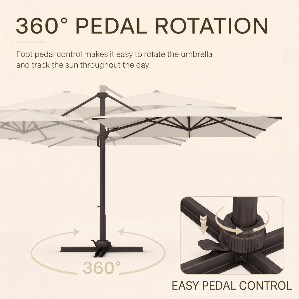 11ft Offset Cantilever Patio Umbrella with Solar Lights C880453