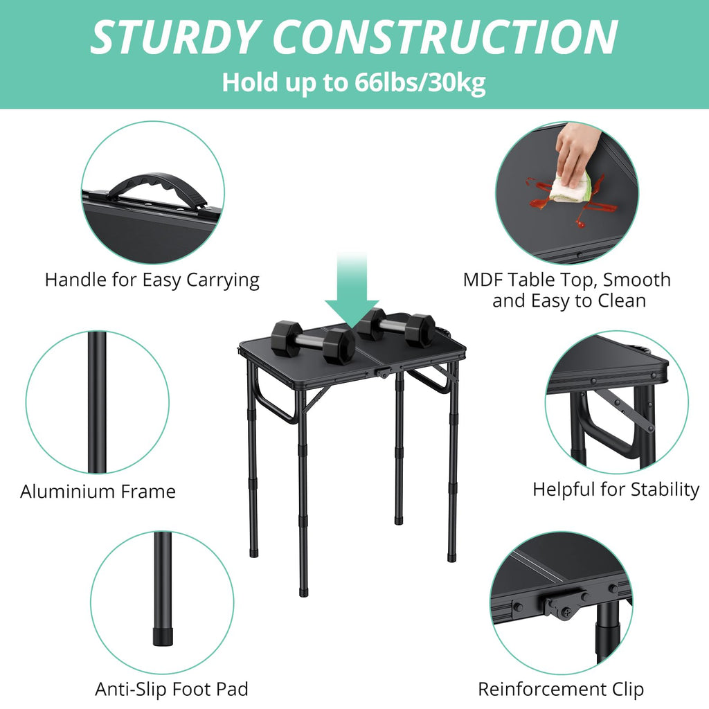 Folding Camping Table with Adjustable Height E572