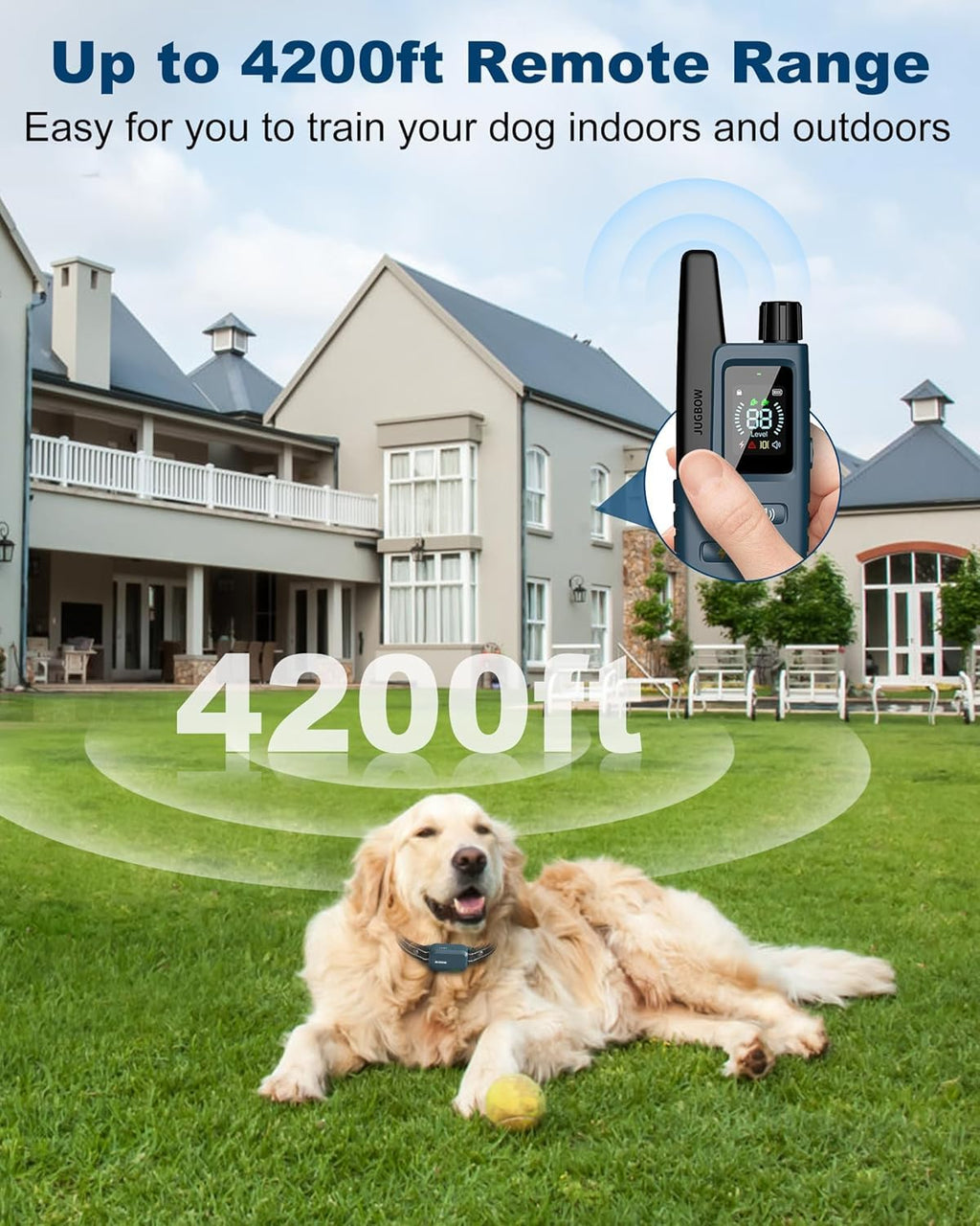 4500FT IPX8 Waterproof Rechargeable Dog Training Collar with Remote U85609