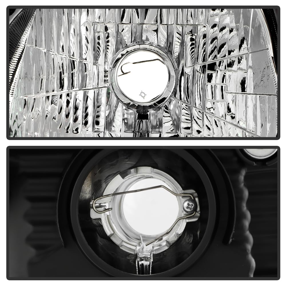 Black Housing Headlights Headlamps Pair Set Y616