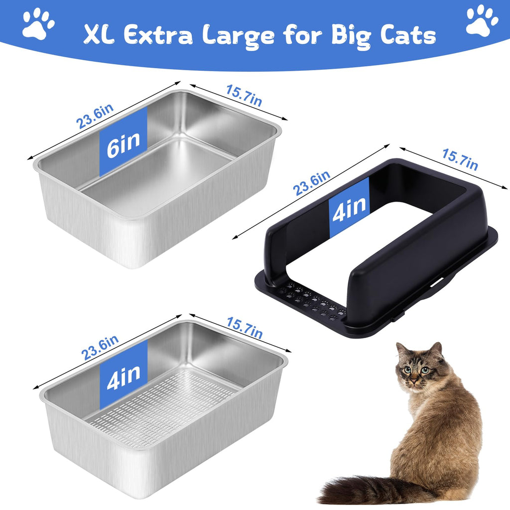 Stainless Steel Sifting Litter Box with Lid K162733