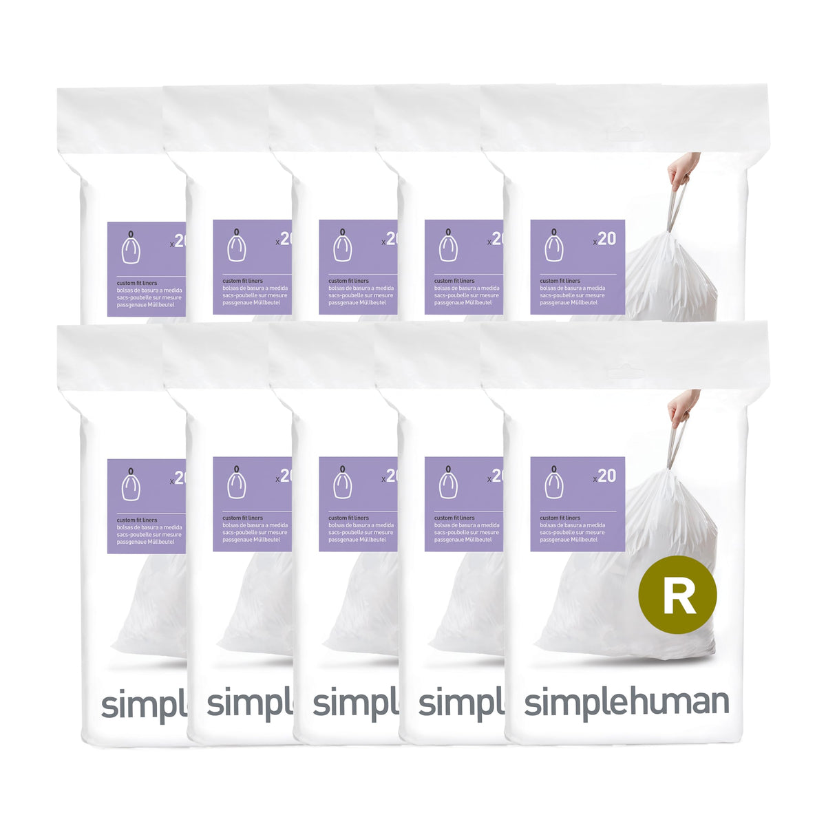 200 Count White Drawstring Kitchen Trash Bags D390342