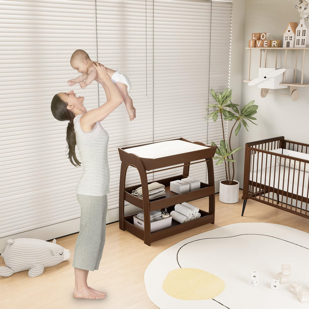 Wood 2-Tier Baby Changing Table C369985