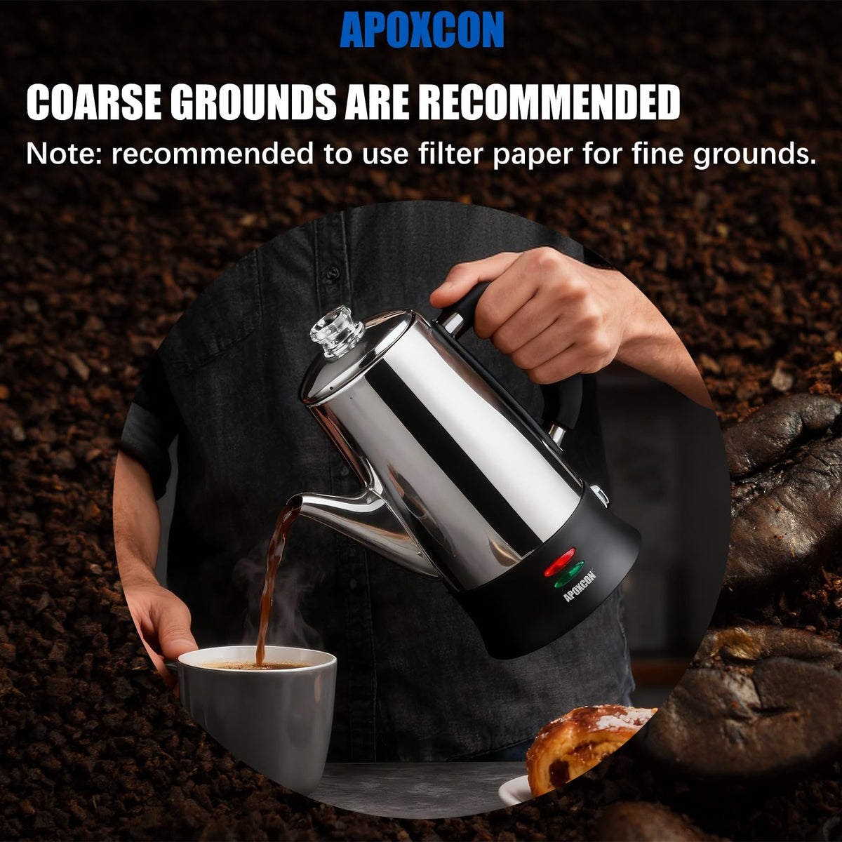 Electric Stainless Steel Coffee Percolator 12 Cup M96948