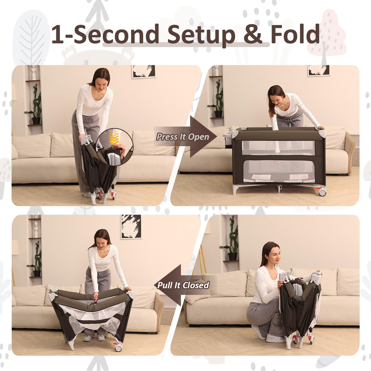 5-in-1 Baby Bassinet Bedside Sleeper A148344