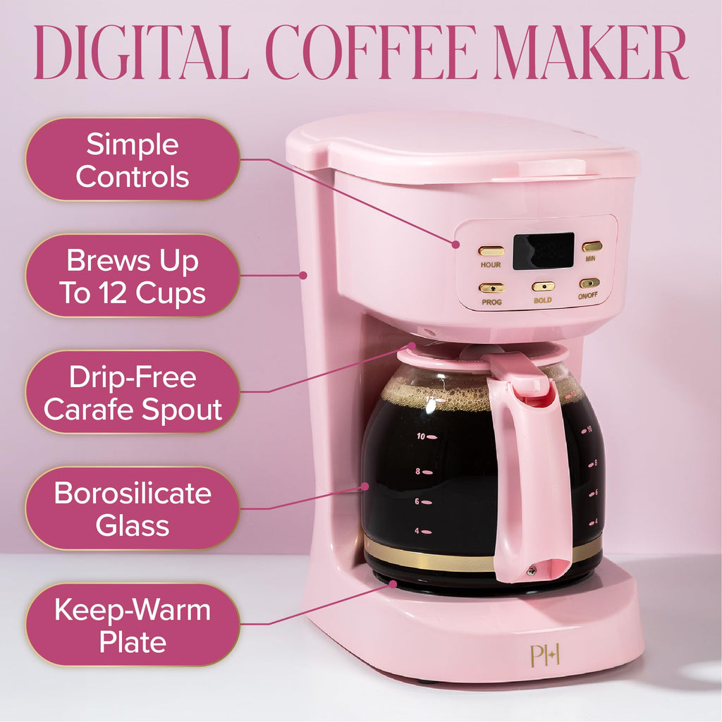 12-Cup Programmable Drip Coffee Maker with Glass Carafe V15432