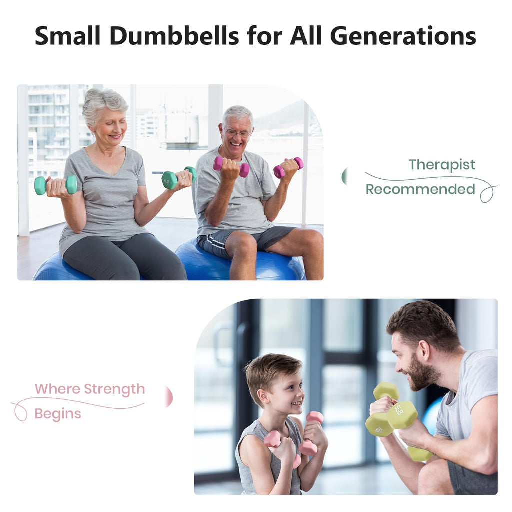 Set of 2 Neoprene Coated Hex Dumbbells P532