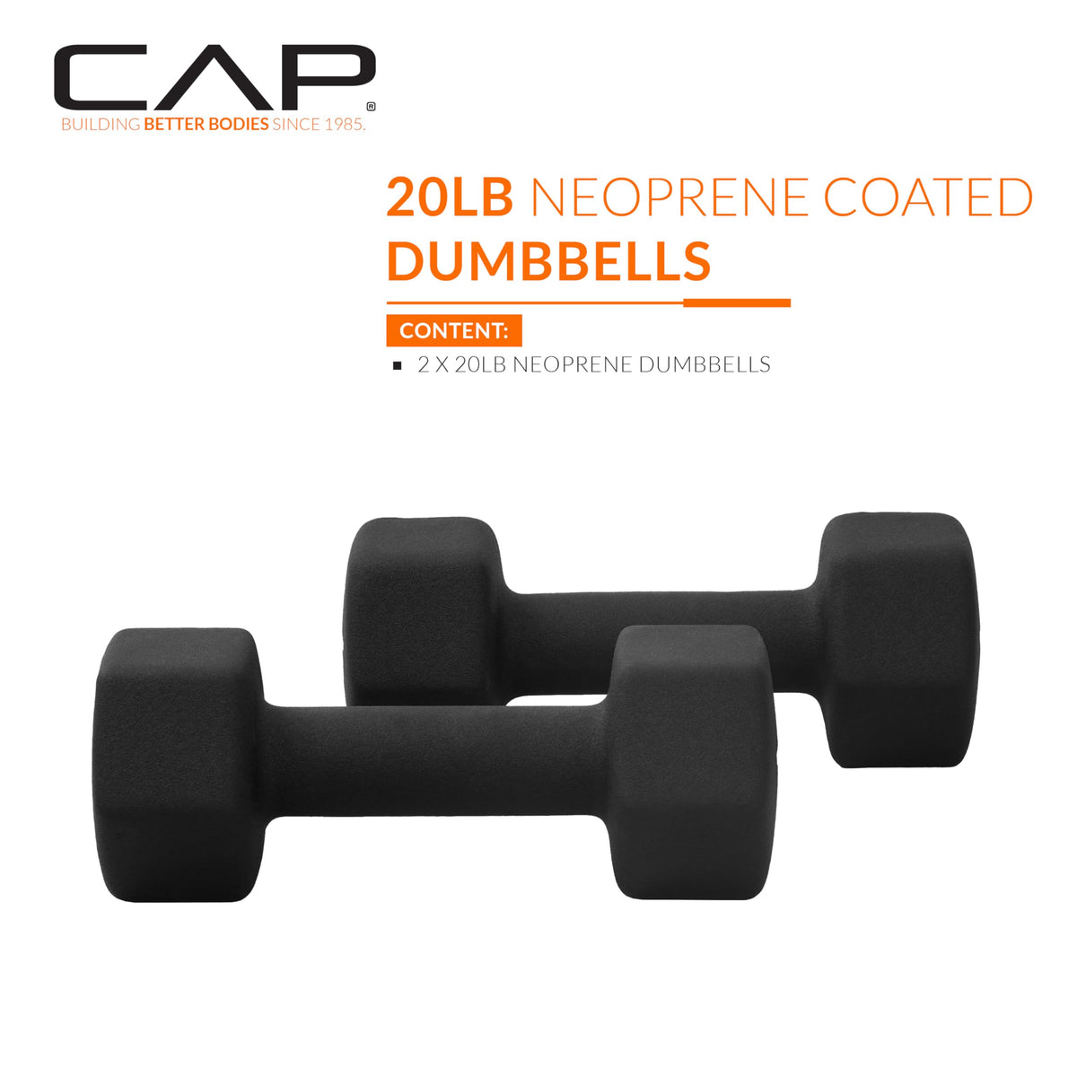 Black 20 lb Neoprene Dumbbell Pair Z34821