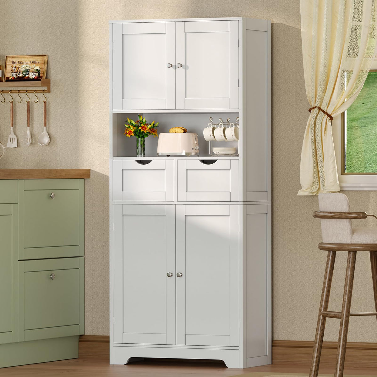 Tall Bathroom Storage Cabinet with 4 Doors C35762