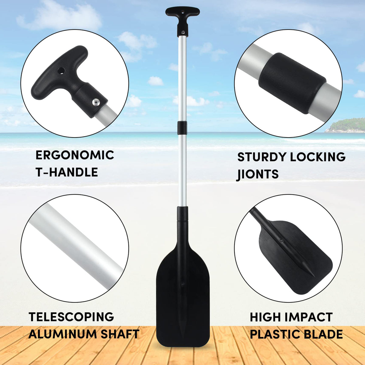Telescoping Boat Paddle Collapsible Oar 2 Pack I357714