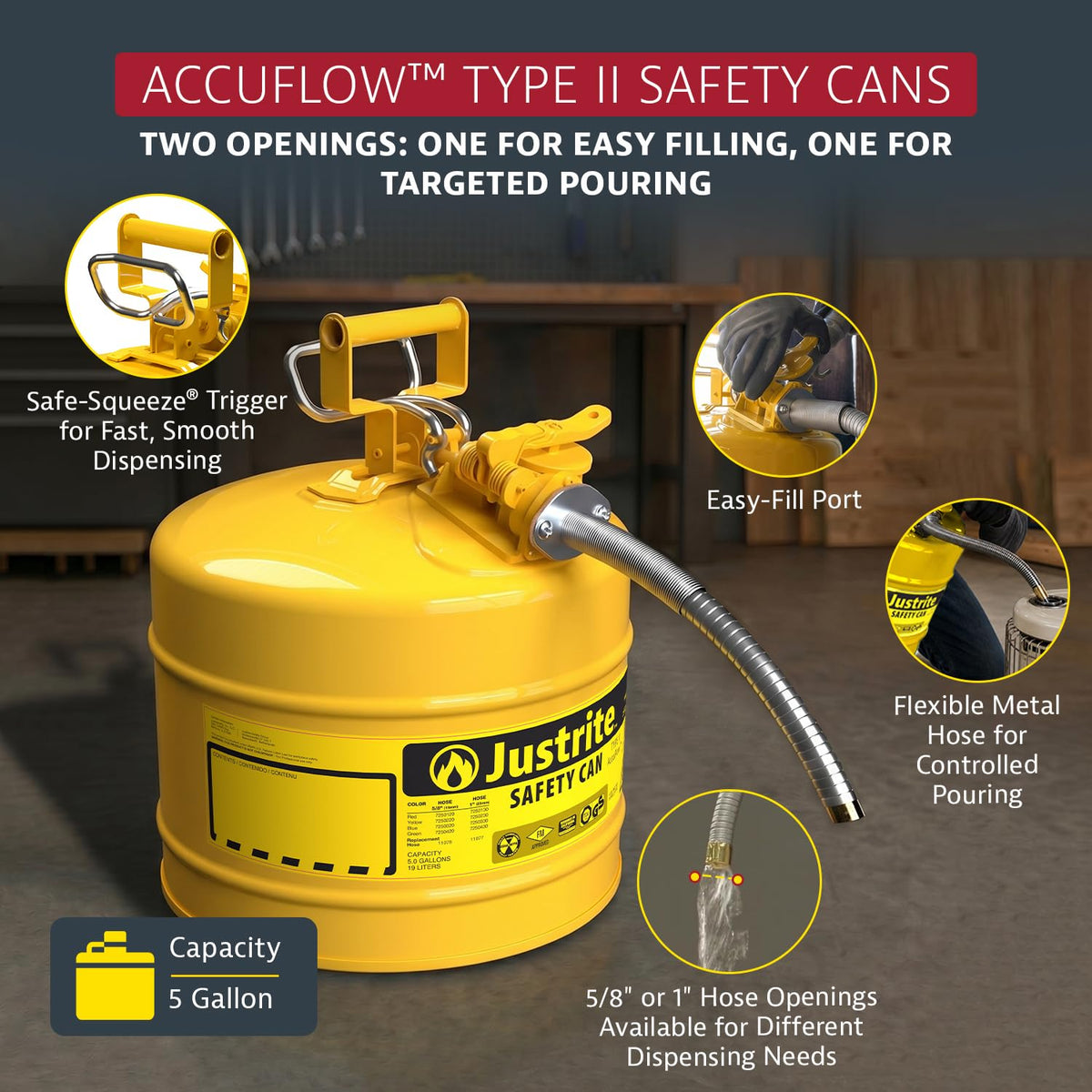 Yellow Galvanized Steel Diesel Fuel Can M490932