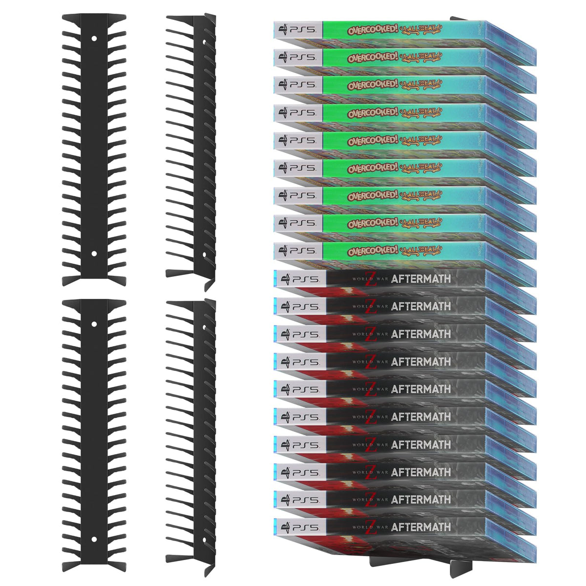 4-Pack Wall Mount DVD Holder Metal Video Game Storage Rack I2791