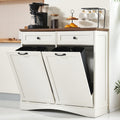 Antique White Double Tilt Out Trash Cabinet Q8843
