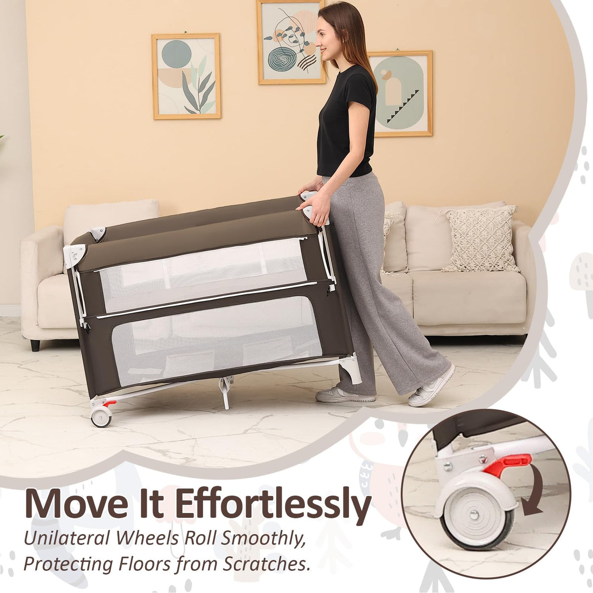5-in-1 Baby Bassinet Bedside Sleeper A148344