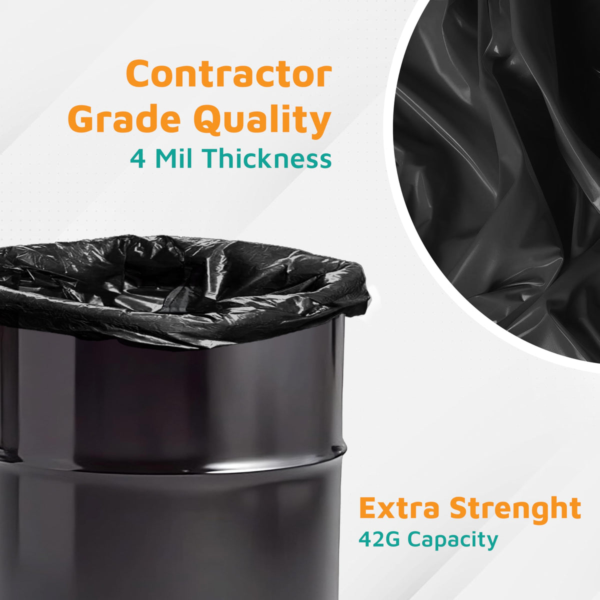 42-Gallon 4 Mil Black Contractor Bags 50-Count B816110