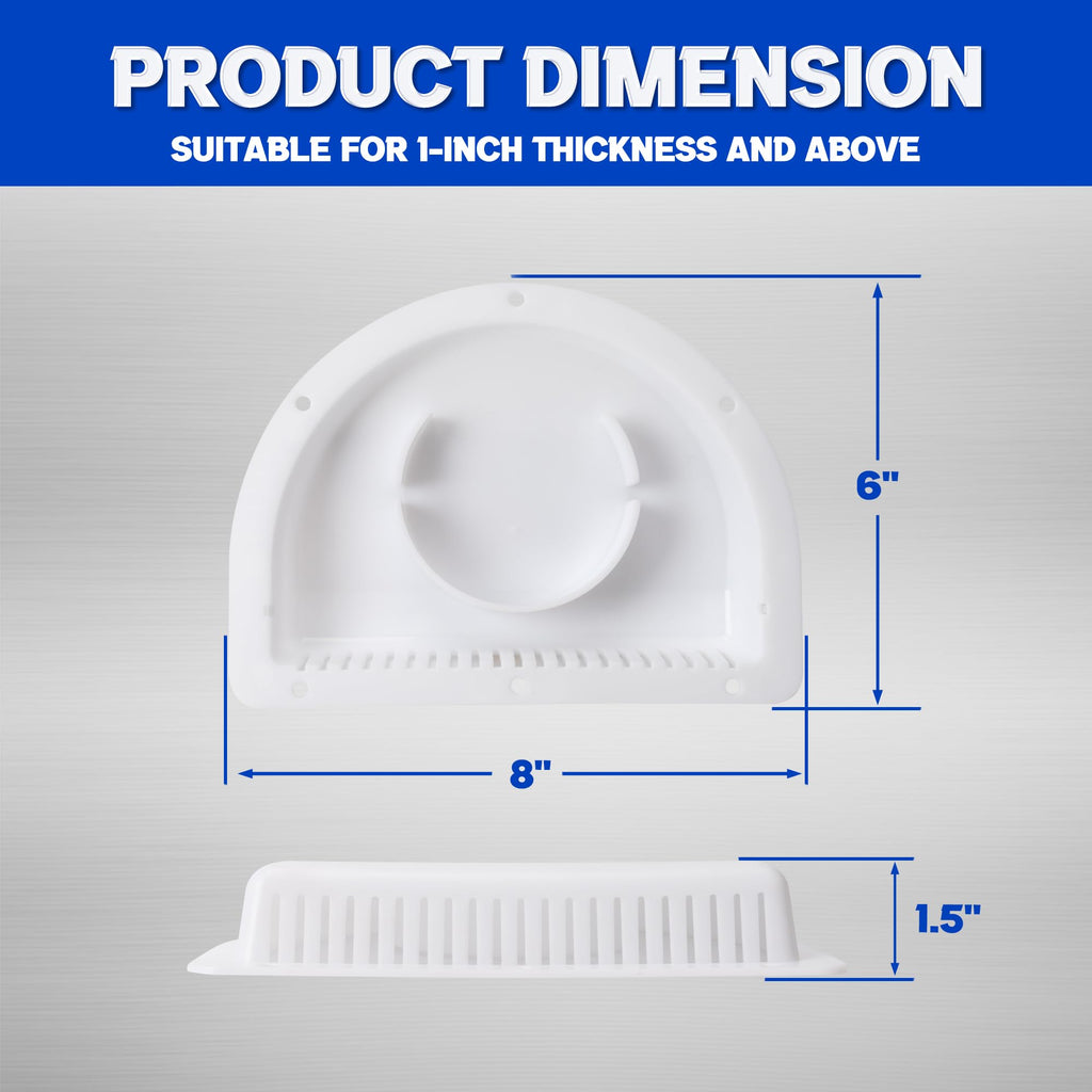 Trailer RV Sidewall Exhaust Vent Fan Kit with Cover, 2 Pack Z48023