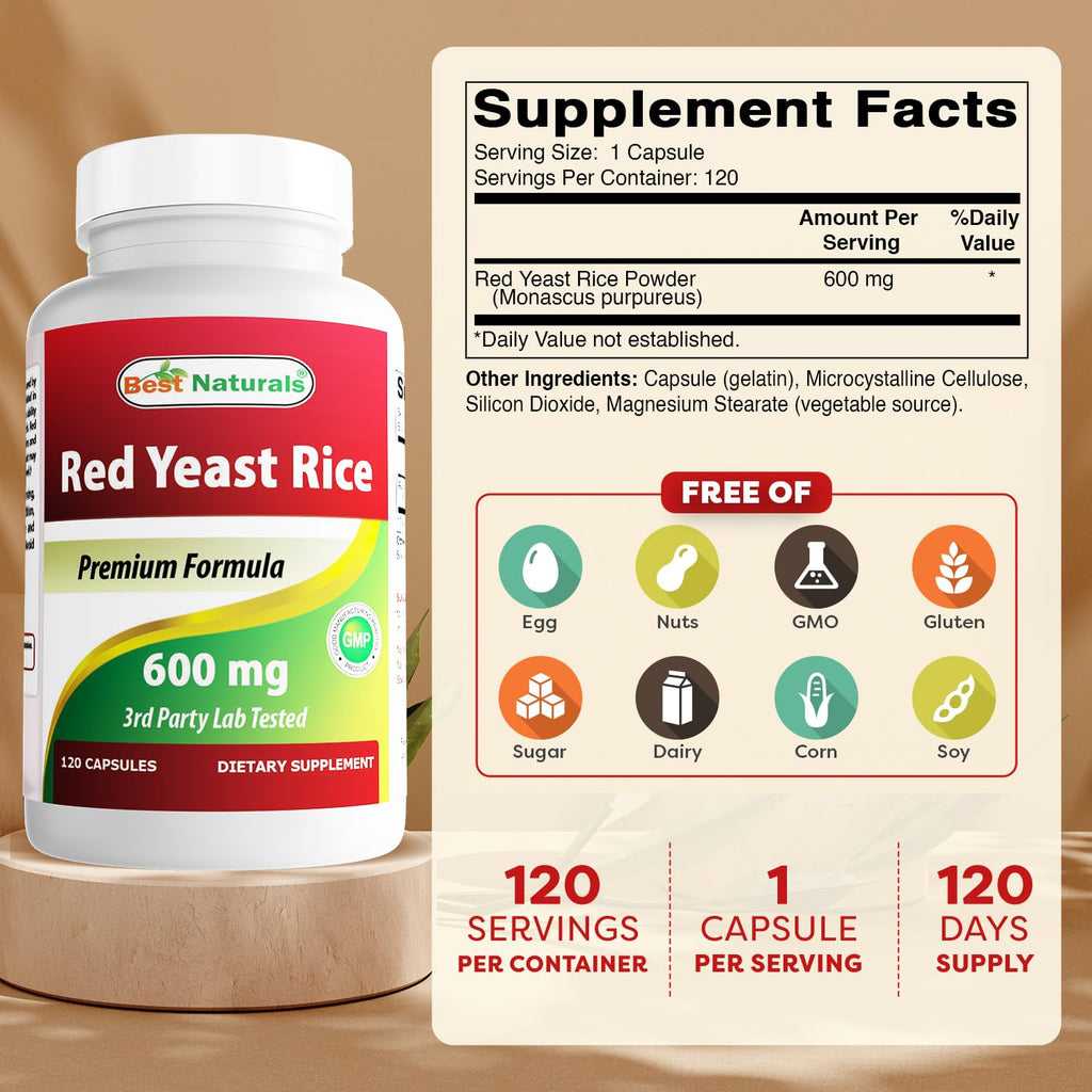 Red Yeast Rice 600 mg 120 Capsules Z132