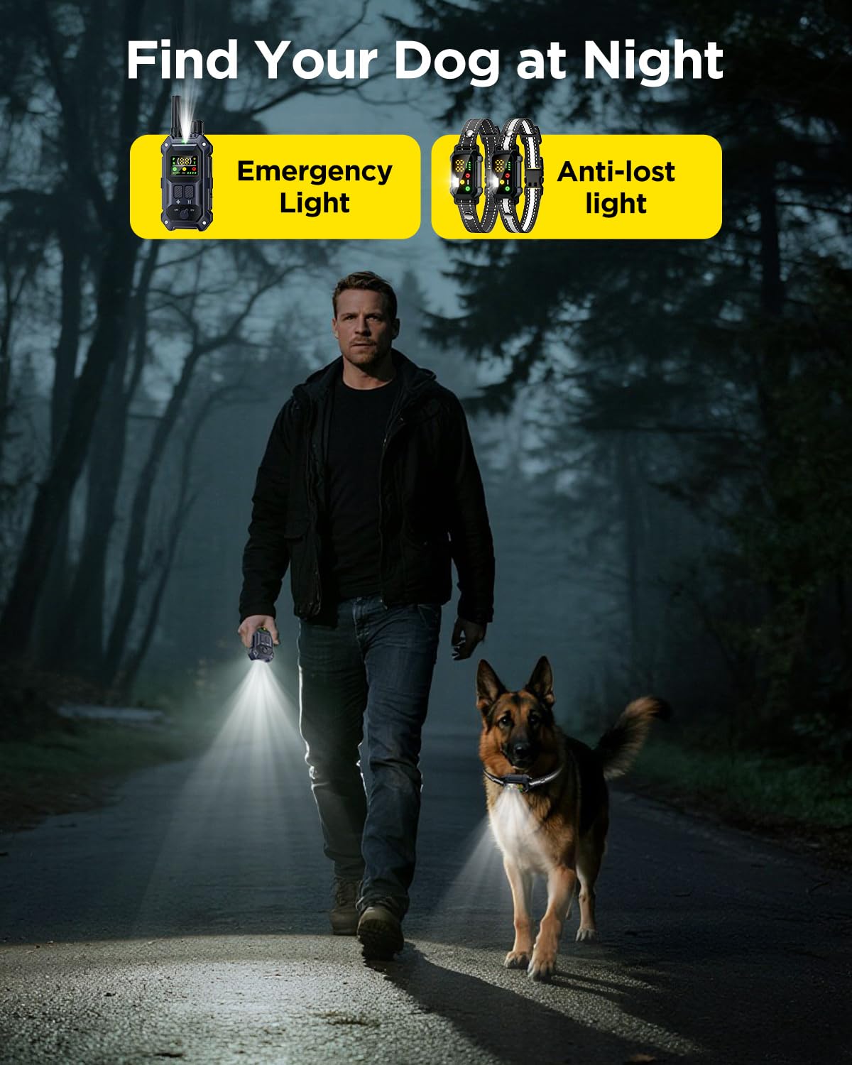 2 Dogs Dog Training Collar with Remote, 4 Training Modes, IP67 Waterproof A6904