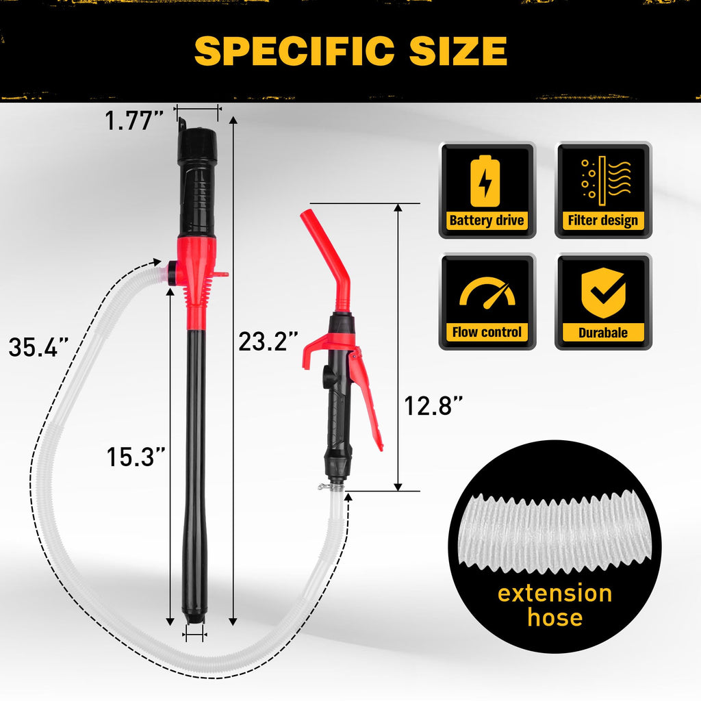Portable Battery Powered Red Electric Fuel Water Transfer Pump 2.4 GPM V642