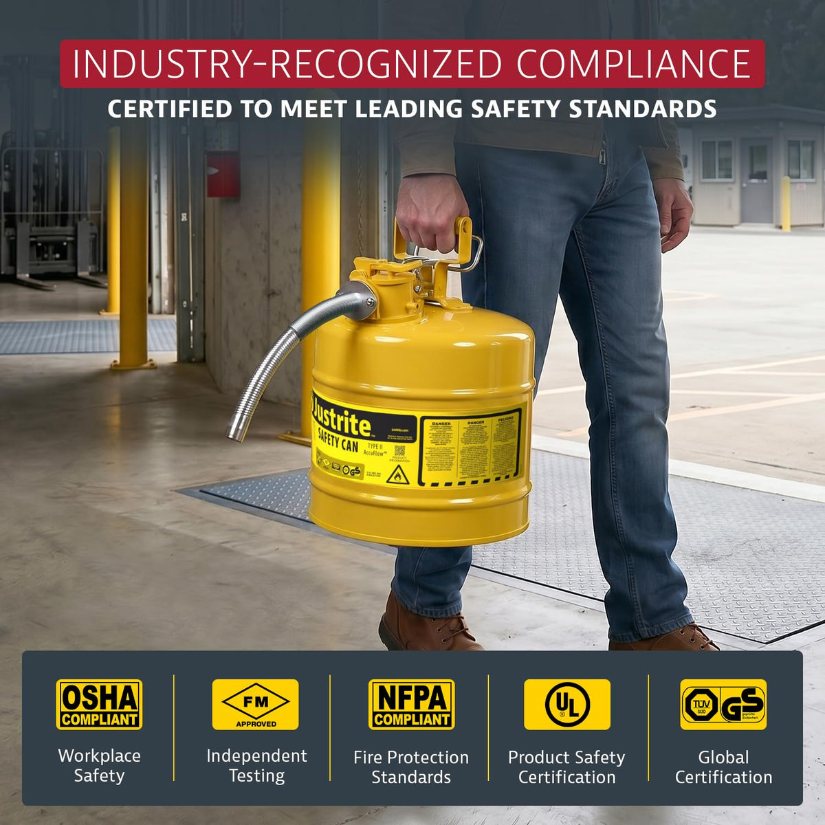 Yellow Galvanized Steel Diesel Fuel Can M490932