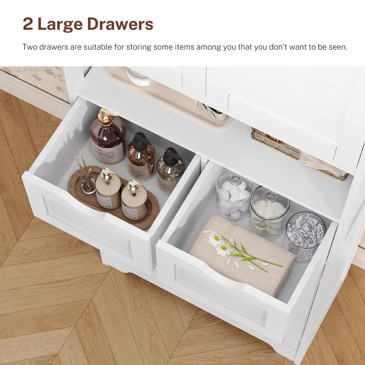 Tall Bathroom Storage Cabinet with 4 Doors C35762