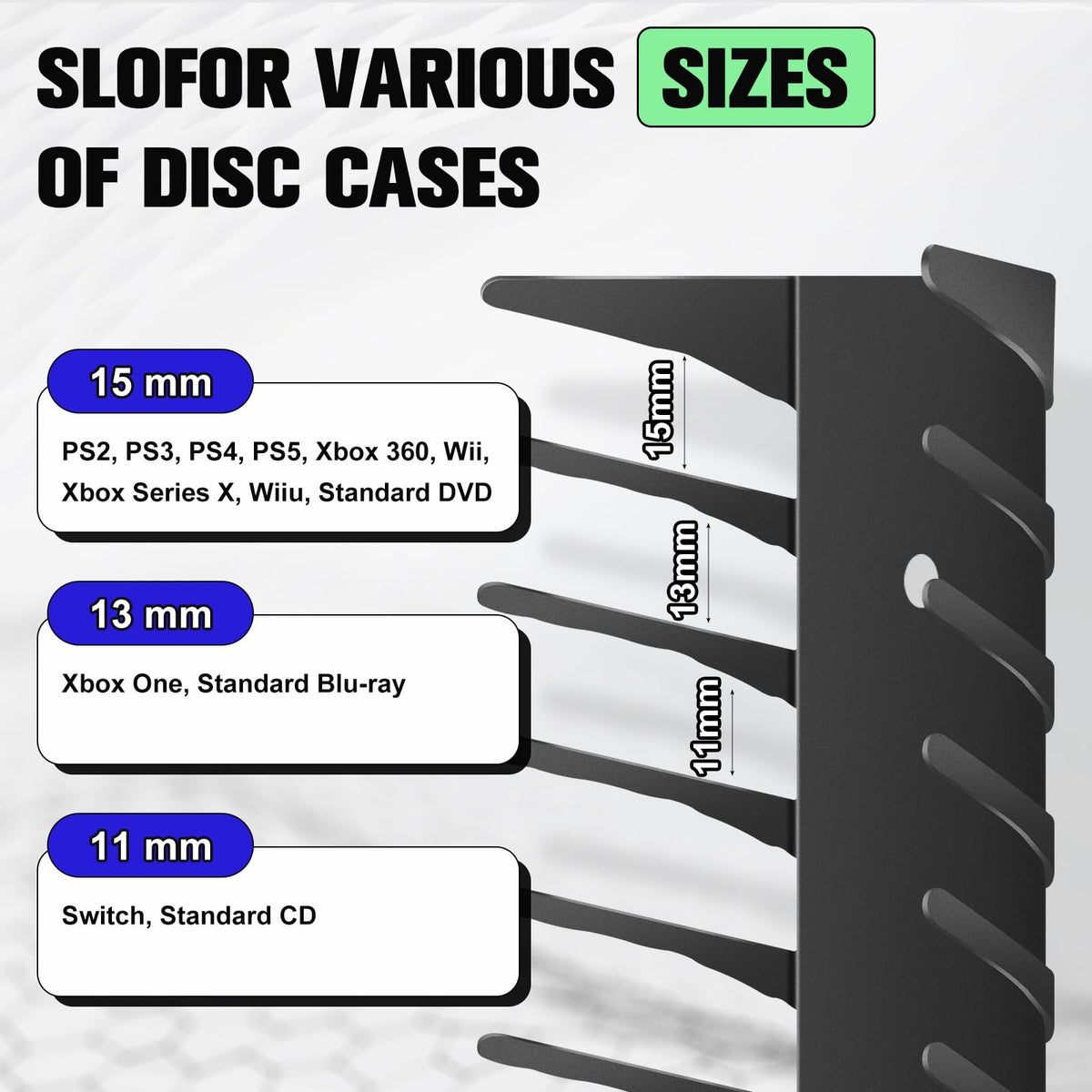 4-Pack Wall Mount DVD Holder Metal Video Game Storage Rack I2791