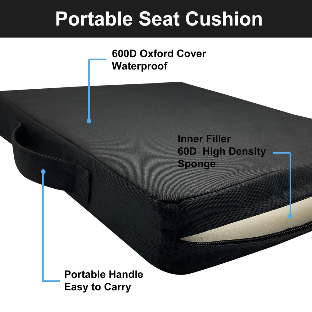 Portable Waterproof Oxford Fabric Stadium Seat Cushions 2-Pack Y47201