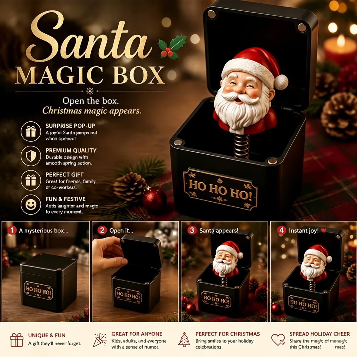 Black & Gold Pop-Up Jack in the Box G728988