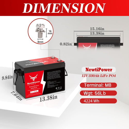 12V 330Ah LiFePO4 Battery with 200A BMS N97803