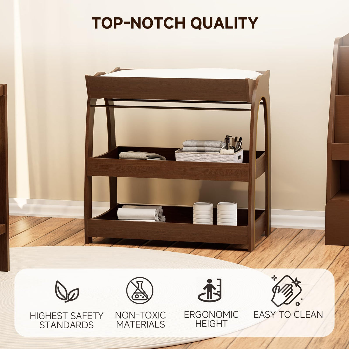 Wood 2-Tier Baby Changing Table C369985