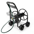4-Wheel Portable Garden Hose Reel Cart with Storage Basket X791801