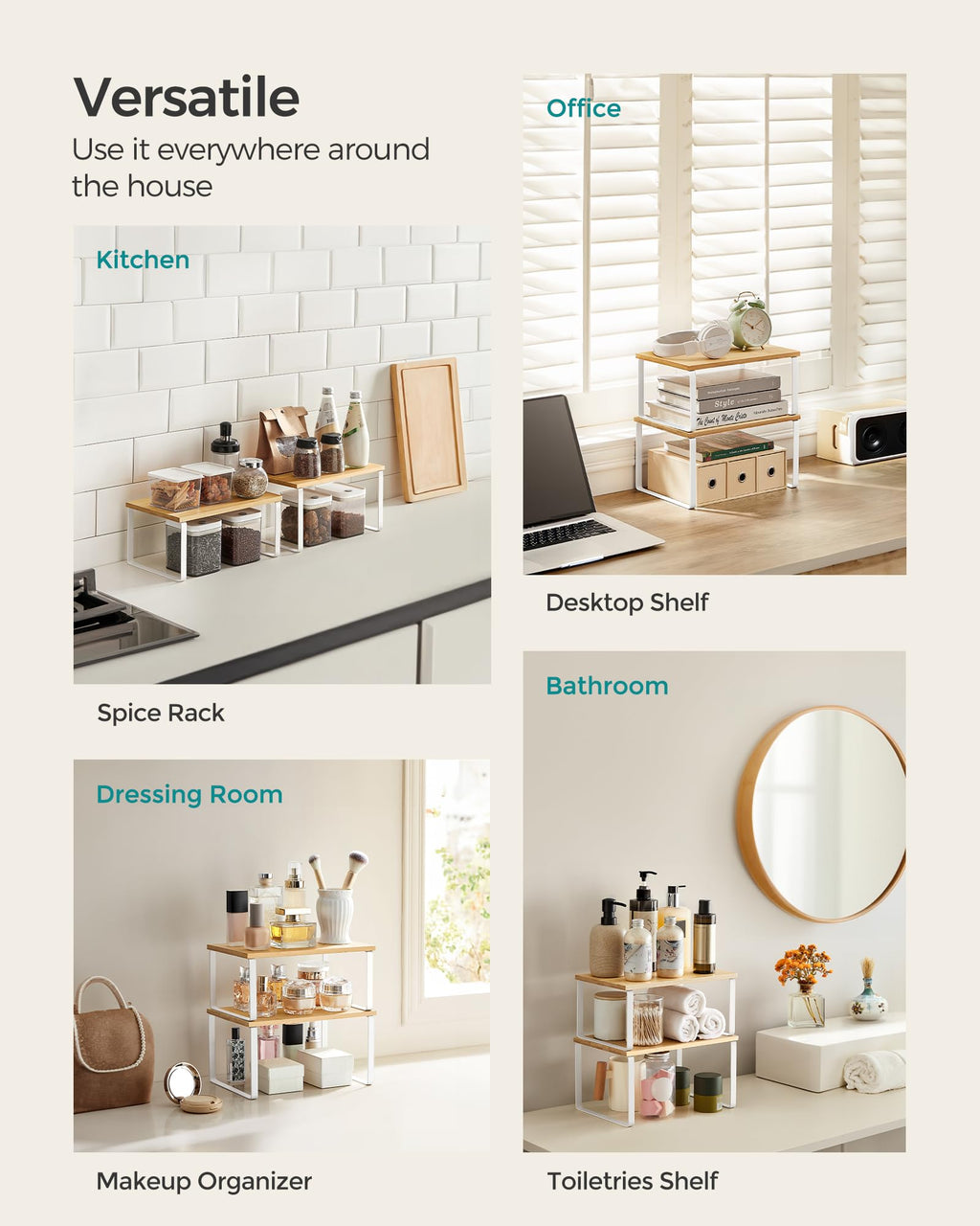 Set of 4 Kitchen Storage Shelf H3931