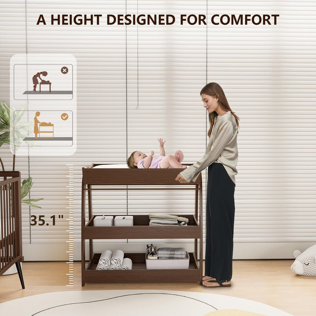 Wood 2-Tier Baby Changing Table C369985
