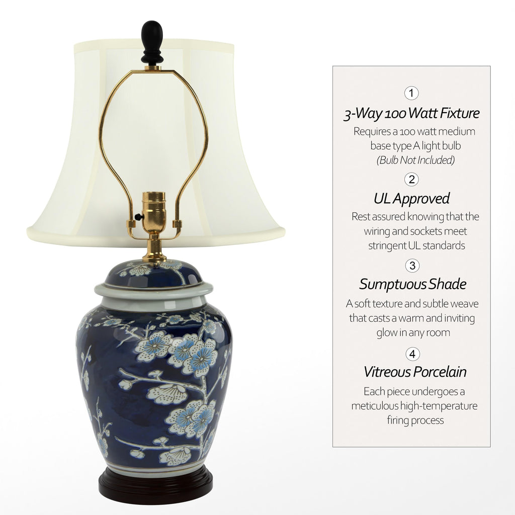 22" Blue Cherry Blossom Lamp Q453182