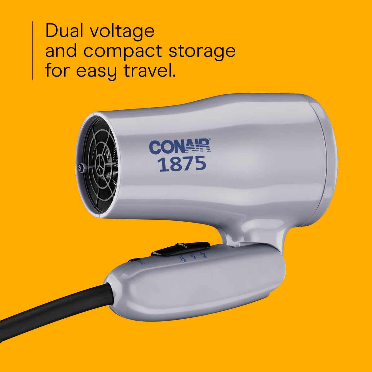 Compact Folding Dual Voltage 1875W Hair Dryer Z134448