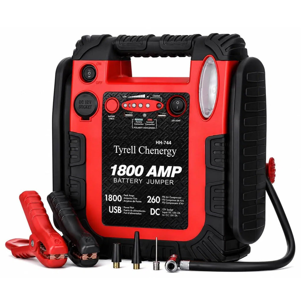 1800A 20000mAh 12V Jump Starter & Portable Air Compressor R6676