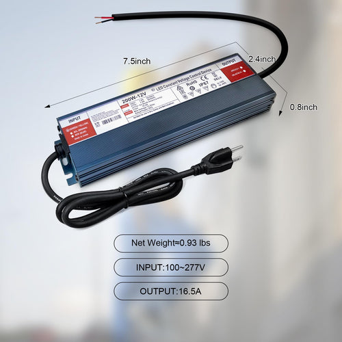 200 Watts 12V DC Waterproof IP67 LED Power Supply D258949
