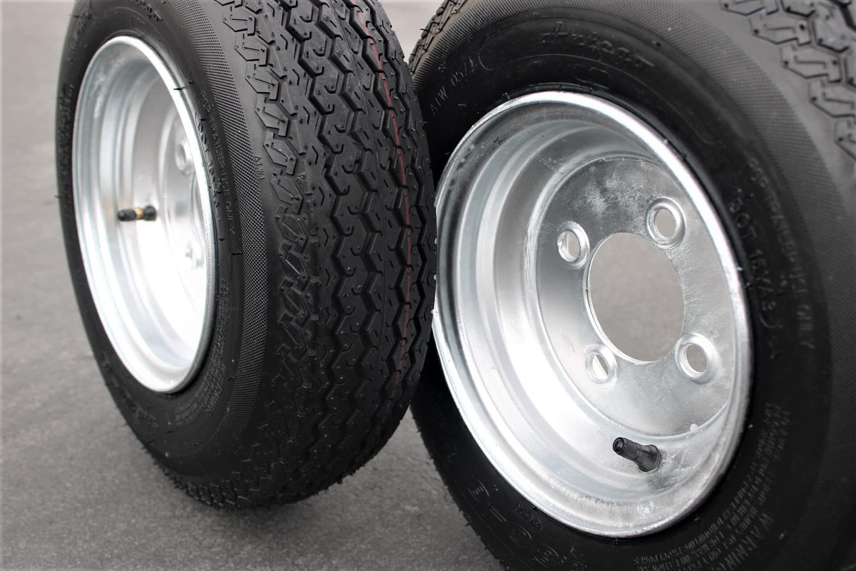 4.80-8 Trailer Tire & Wheel, 6 Ply, 4 Lug Galvanized, Set of 2 X1843