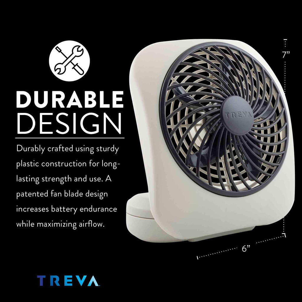 Portable Battery Powered Desk Fan 2-Speed Grey Z67158