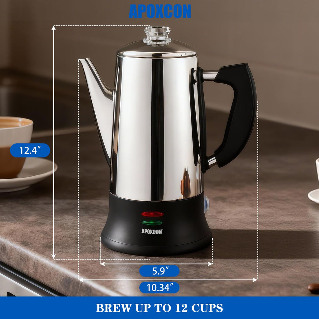 Electric Stainless Steel Coffee Percolator 12 Cup M96948