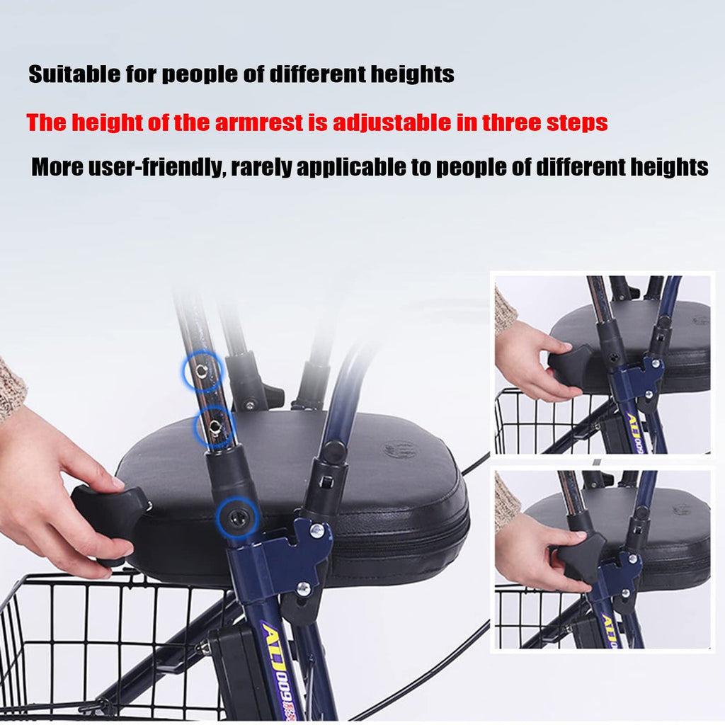 Upright Folding Rollator Walker with Seat K43030
